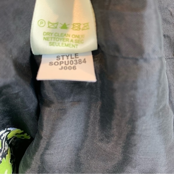 Sigrid Olsen sz 10P Tweed Cotton Green Navy Blazer Jacket Floral Career Classic - Picture 8 of 8